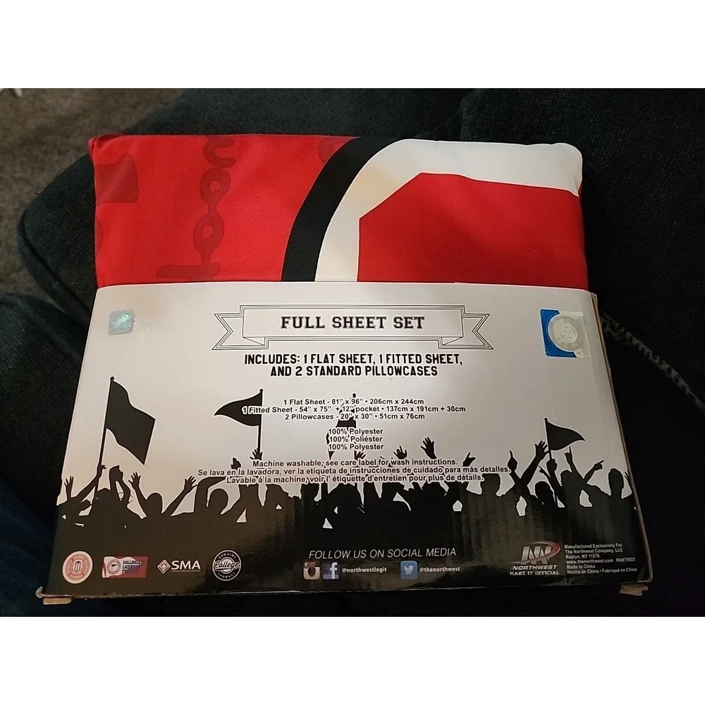 Georgia‎ Bulldogs Full Size Sheet Set. New. Original Packaging.